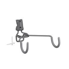 elfa Garage Storage Top Track System - Horizontal Bike Hook for Storage Track - Grey
