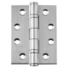 Eclipse Ball Bearing Marine Grade Butt Fire Door Hinge - 102 x 76 x 3mm - Polished Stainless - Pair