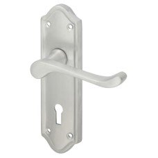 Exel Satin Chrome Scroll Keyhole Lock Door Handle - Ashmead Range - 168 x 46mm
