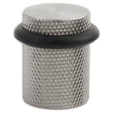 Hampstead Knurled Floor Door Stop - 22 x 30mm - Satin Stainless Steel