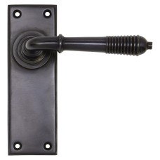 From The Anvil Aged Bronze Reeded Latch Door Handle - 152 x 50mm