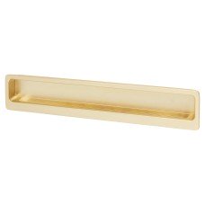Exel Alton Rectangular Flush Cabinet Pull Handle - 177 x 33mm - Satin Brass