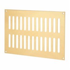 Hampstead Plain Slotted Vent - 242 x 165mm - 6600mm² Free Air Flow - Polished Brass