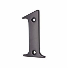 79mm Screw Fix Door Numeral - 1 - Black