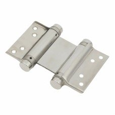 Double Action Self Closing Spring Hinge - 76mm Length - Polished Stainless Steel - Pair