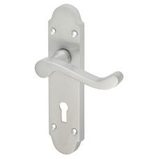 Exel Satin Chrome Victorian Summer Scroll Keyhole Lock Door Handle - 168 x 40mm