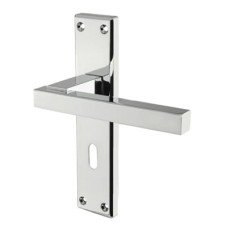 Serozzetta by Carlisle Brass Polished Chrome Keyhole Lock Door Handle - Stratus Range - 180 x 40mm Serozzetta by Carlisle Brass Polished Chrome Keyhole Lock Door Handle - Stratus Range - 180 x 40mm
