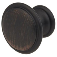 Exel Rim Round Cabinet Knob - 30mm Diameter - Brushed Oil Rubbed Bronze