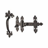 Elan Fleur de Lys Thumb Latch Set - Meta...