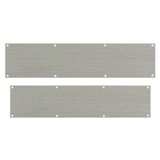 Exel Stainless Steel Kick Plate - 838 x 150mm & 900 x 150mm - 8 Screw Holes - Satin - Pack of 2