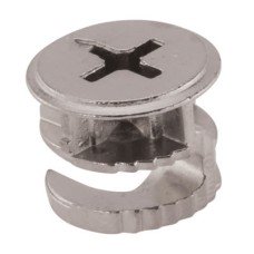 Cam Connector with Rim - 15mm Diameter - 15mm Locking Centre - Nickel Plated - Pack of 50