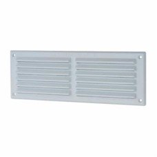 Louvre Vent with Flyscreen - 271 x 95mm - 6600mm² Free Air Flow - White Plastic