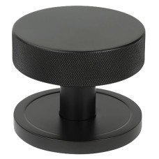 From The Anvil Brompton Round Knurled Centre Door Knob - 90mm Rose - Aged Bronze