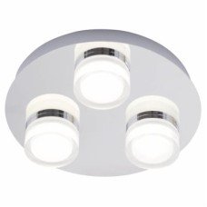 Forum Spa Amalfi 5W 3 Light Flush LED Bathroom Ceiling Light - IP44 - 4000K Cool White - Chrome