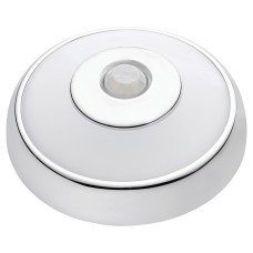 Sensio Magnum 0.4W Rechargeable Round Cabinet Downlight & PIR - 4200K Cool White - Stainless Steel