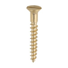 10 x 1 1/2 Solid Brass Timber Screws - SLOT - Countersunk (200PC)