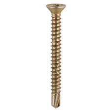 3.9 x 13 Window Fabrication Screws - Countersunk with Ribs - PH - Self-Tapping - Self-Drilling Point - Yellow (1000PC)