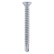 3.9 x 13 Window Fabrication Screws - Countersunk with Ribs - PH - Self-Tapping - Self-Drilling Point - Zinc (1000PC)