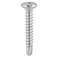3.9 x 16 Window Fabrication Screws - Friction Stay - Pan - PH - Self-Tapping Thread - Self-Drilling Point - Martensitic Stainless Steel & Silver Organic (1000PC)