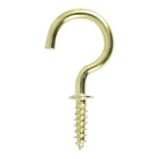 19mm Cup Hooks - Round - Electro Brass (15PC)