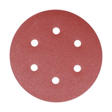 150mm Random Orbital Sanding Discs - 80 Grit - Red (5PC)