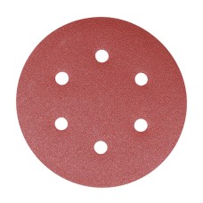 150mm Random Orbital Sanding Discs - 180 Grit - Red (5PC)