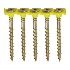 4.2 x 50 Solo Collated Chipboard & Woodscrews - PH - Double Countersunk - Yellow (1000PC)