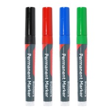Fine Tip Builders Permanent Markers - Fine Tip - Mixed Colours (4PC)