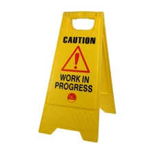 610 x 300 x 30 A-Frame Safety Sign - Caution Work in Progress 