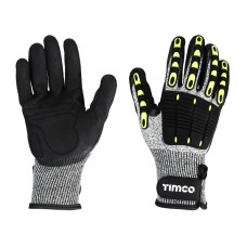 Large Impact Cut Glove - Sandy Nitrile Coated HPPE Fibre and Glass Fibre Gloves with TPR Pads 