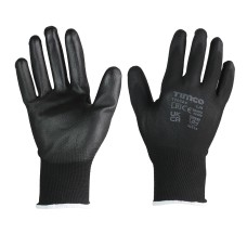 Large Durable Grip Gloves - PU Coated Polyester - Multi Pack (12PC)