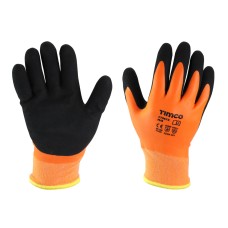 Medium Aqua Thermal Grip Glove - Sandy Latex Coated Polyester 