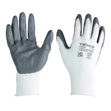 Large Secure Grip Gloves - Smooth Nitrile Foam Coated Polyester - Multi Pack (12PC)