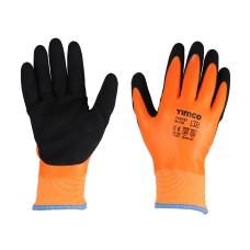 X Large Aqua Thermal Grip Glove - Sandy Latex Coated Polyester 
