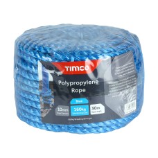 10mm x 30m Polypropylene Rope - Blue - Coil 