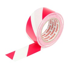 33m x 50mm Hazard Warning Cloth Tape - Red and White 