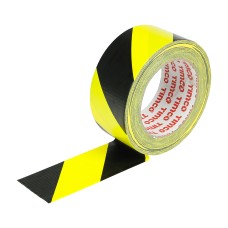 33m x 50mm Hazard Warning Cloth Tape - Yellow and Black 