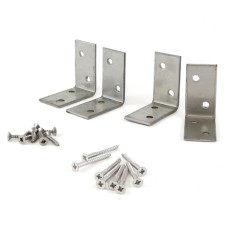 4 brackets + 16 screws Decking Handrail Bracket Kit - Stainless Steel 