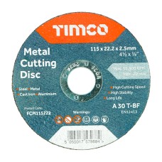 115 x 22.2 x 2.5 Bonded Abrasive Disc - For Cutting (50PC)