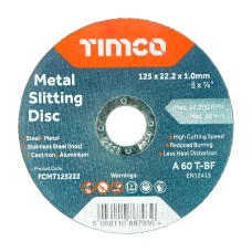 125 x 22.2 x 1.0 Bonded Abrasive Disc - For Cutting (25PC)