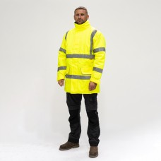 Large Hi-Visibility Parka Jacket - Yellow 