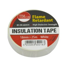 25m x 18mm PVC Insulation Tape - White (10PC)