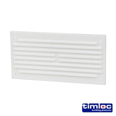 166 x 85 Timloc Internal Plastic Louvre Mini Grille Vent with Flyscreen - White - 1218WF 
