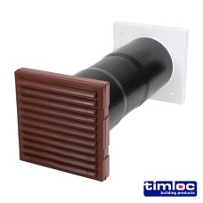 127 x 350 Timloc Aero Core Through-Wall Vent Set with Baffle - Brown - ACV7BR 