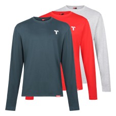 Large (Grey/Red/Green) Long Sleeve Trade T-Shirt Pack (3PC)
