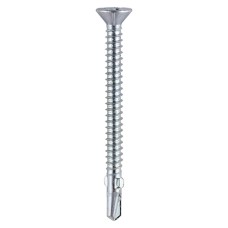 4.8 x 38 Wing-Tip Self-Drilling Screws - Countersunk - PH - For Timber to Light Section Steel - Zinc (260PC)