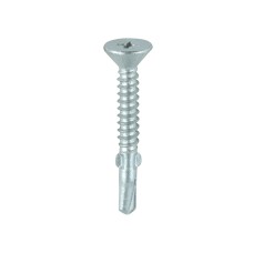4.8 x 38 Metal Construction Timber to Light Section Screws - Countersunk - Wing-Tip - Self-Drilling - Exterior - Silver Organic (200PC)