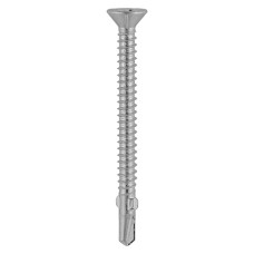 4.2 x 38 Metal Construction Timber to Light Section Screws - Countersunk - Wing-Tip - Self-Drilling - Exterior - Silver Organic (200PC)
