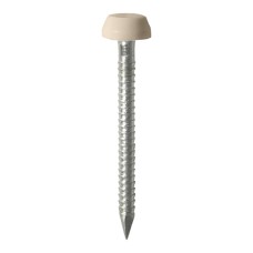 25mm Polymer Headed Pins - A4 Stainless Steel - Beige (250PC)