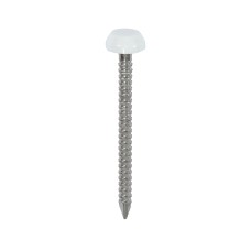 30mm Polymer Headed Pins - A4 Stainless Steel - White (250PC)